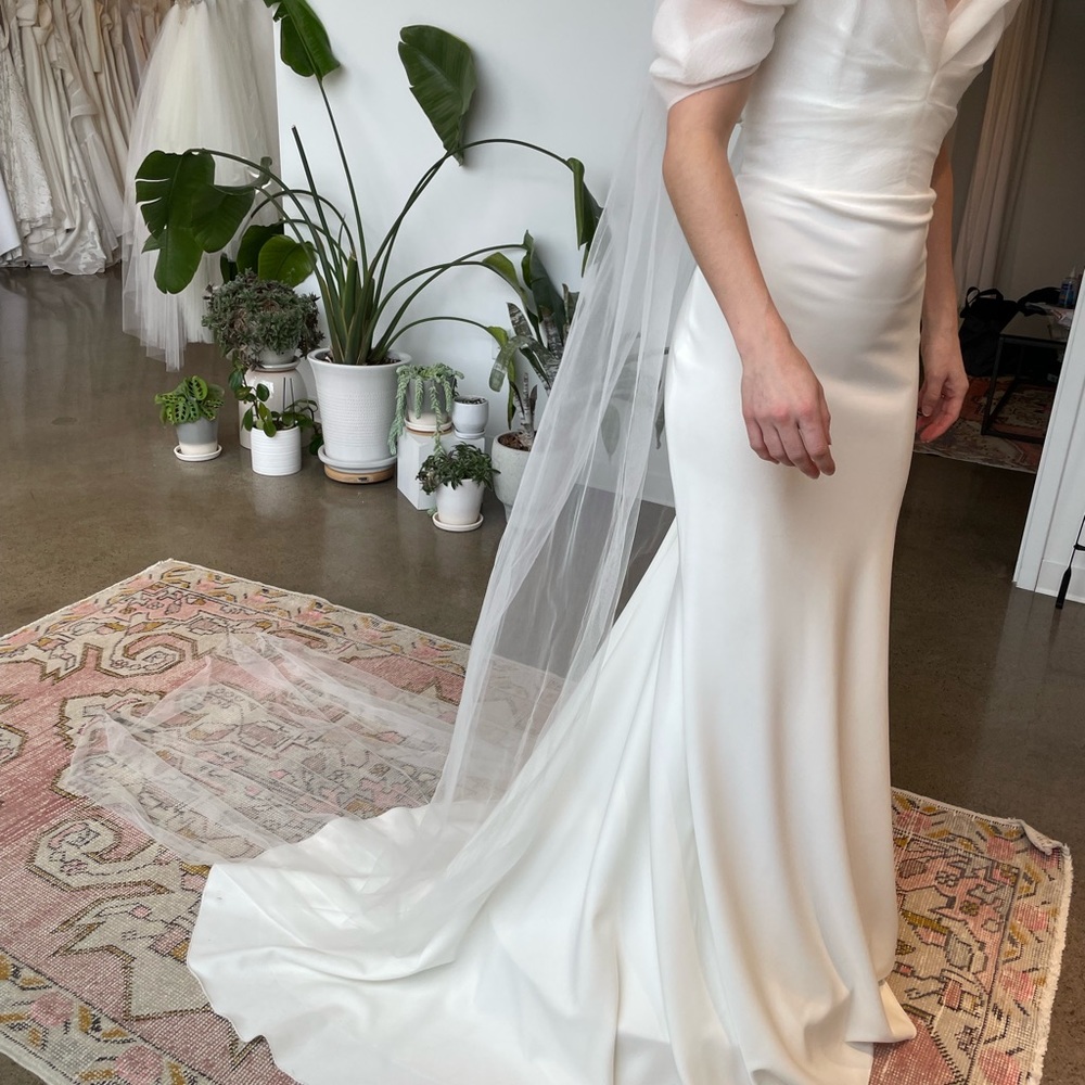 Cathedral Veil - Narrow soft white tulle